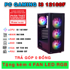 BỘ PC HNAM CORE I3 12100F / VGA 730 2G / DDR4 8GB 3200 / SSD 120GB / PSU 350W