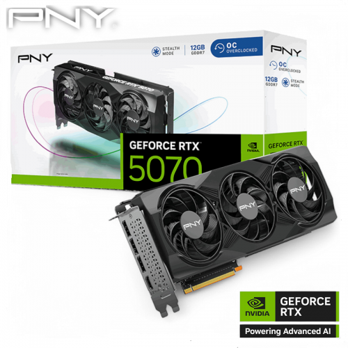 VGA PNY GeForce RTX 5070 12GB Overclocked Triple Fan GPU